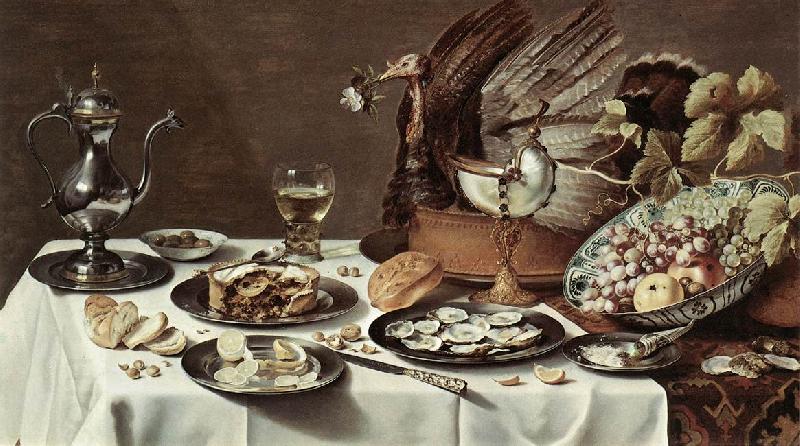 CLAESZ, Pieter Still-life with Turkey-Pie cg China oil painting art
